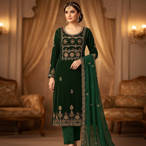 Stone Work Embroidered Women’s Dress
