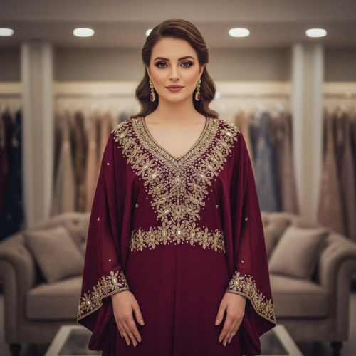 Royal Blue Heavy Embroidered Dress