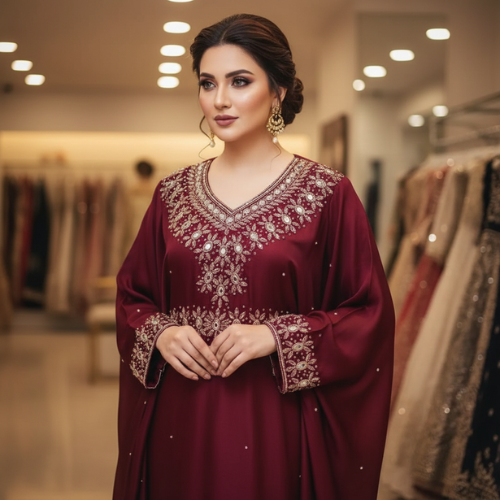 Royal Blue Heavy Embroidered Party Wear Dress