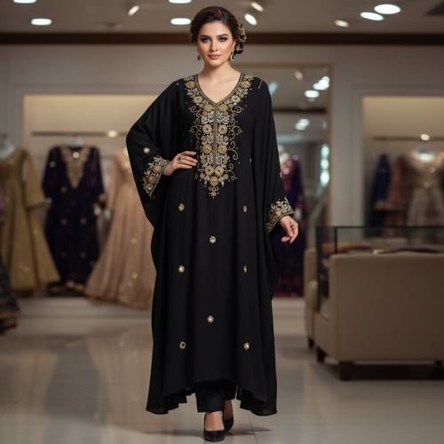 Sky Blue Luxury Embroidered Women’s Dress