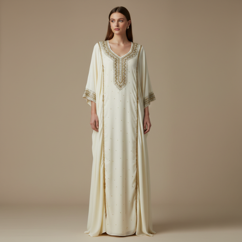 <img src="image.jpg" alt="Classic Timeless Ivory Formal Dress for Special Occasions worn by a woman at an elegant formal event">