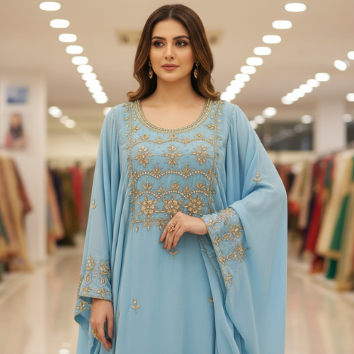 Stone Work Embroidered Women’s Dress