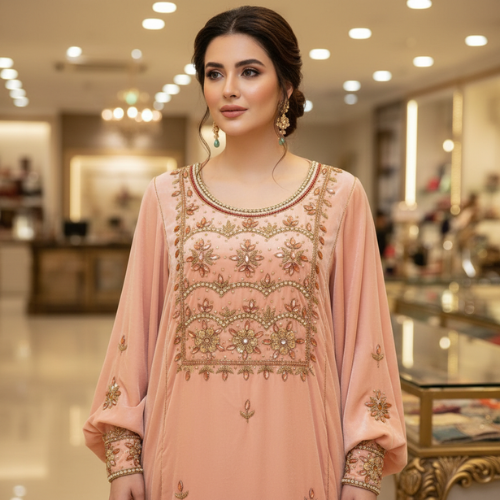 Stone Work Embroidered Women’s Dress