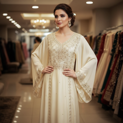 Royal Blue Heavy Embroidered Dress