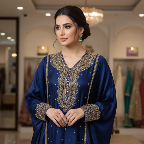 Elegant Off-White Fancy Kurti with Heavy Hand Embroidery