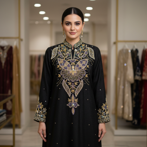 Elegant White Hand-Embellished Formal Dress