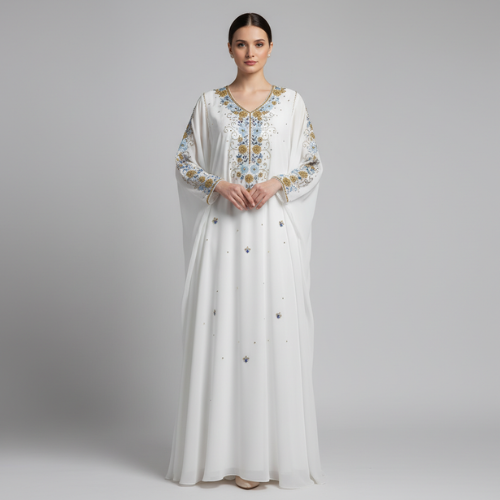 Sky Blue Embroidered Formal Dress