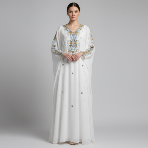 Sky Blue Embroidered Formal Dress