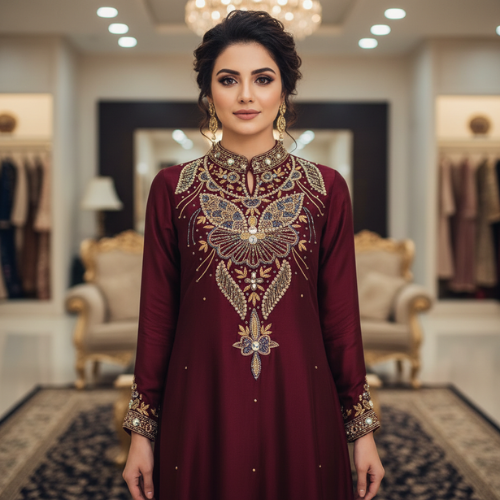 Elegant White Hand-Embellished Formal Dress