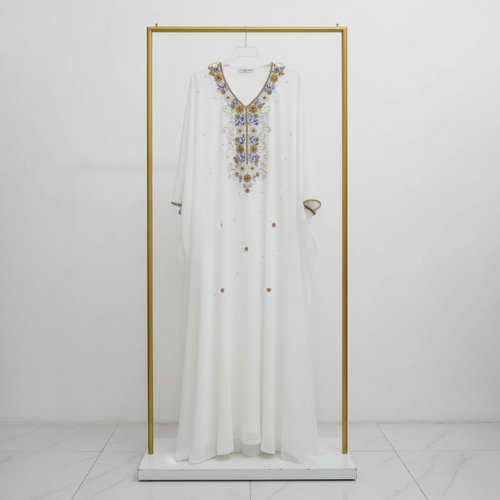 Sky Blue Embroidered Formal Dress